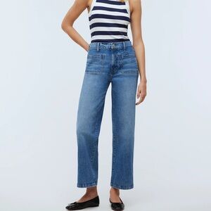 NWT Madewell Women’s The Emmett Wide-Leg Full Length Jean: Patch Pocket Edition